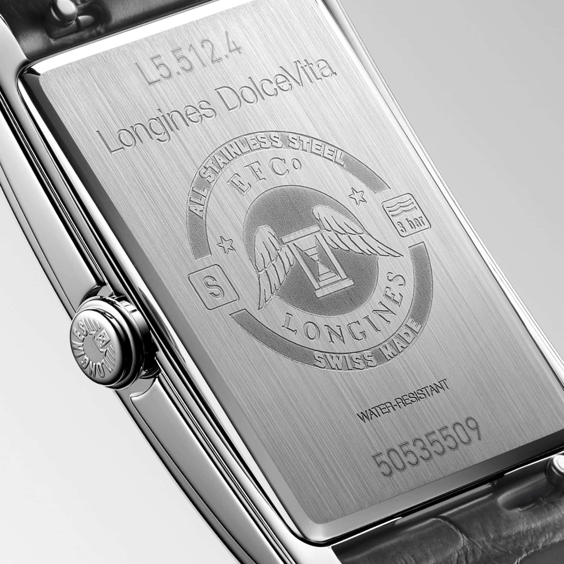 The Case Back Of Longines Dolcevita Background