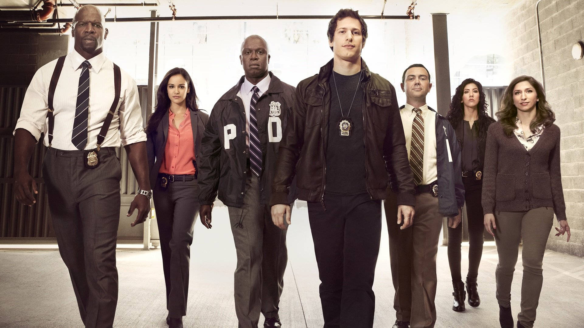 The Cast Of Brooklyn Nine Nine Walks Through The Precinct And Sets The Tone For The Show. Background