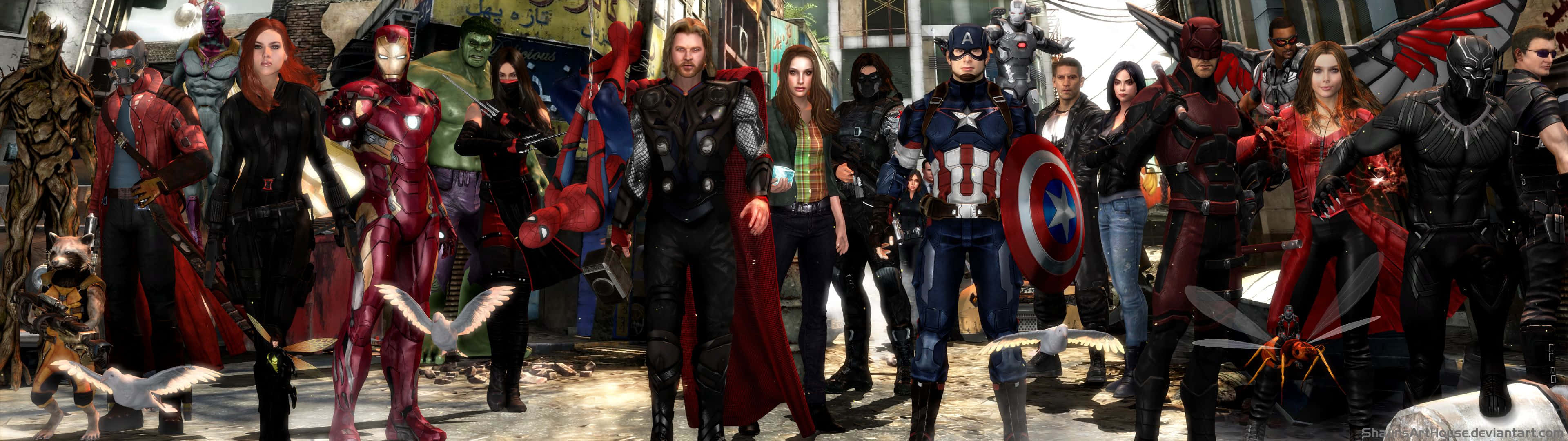 The Cast Of The Marvel Cinematic Universe Background