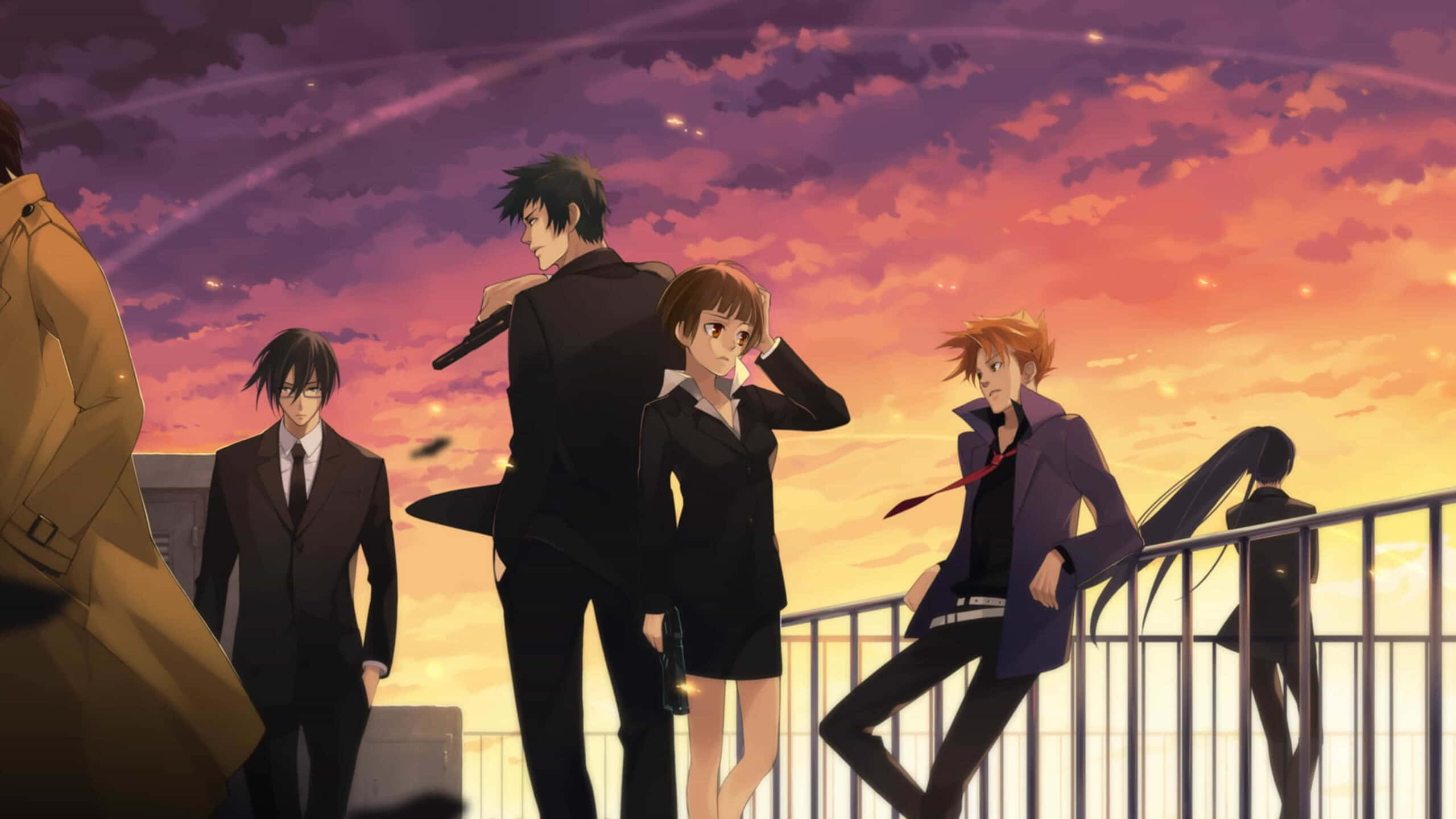 The Characters Of Psycho Pass Ready To Battle. Background