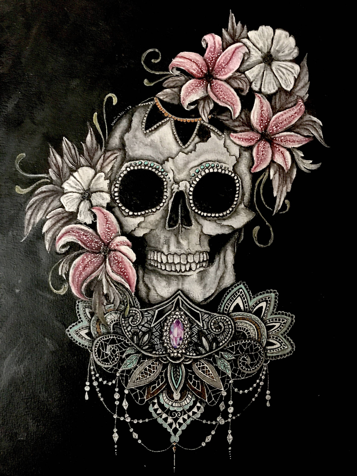 The Chola Sugar Skulls Represent Life, Death And Celebration Background