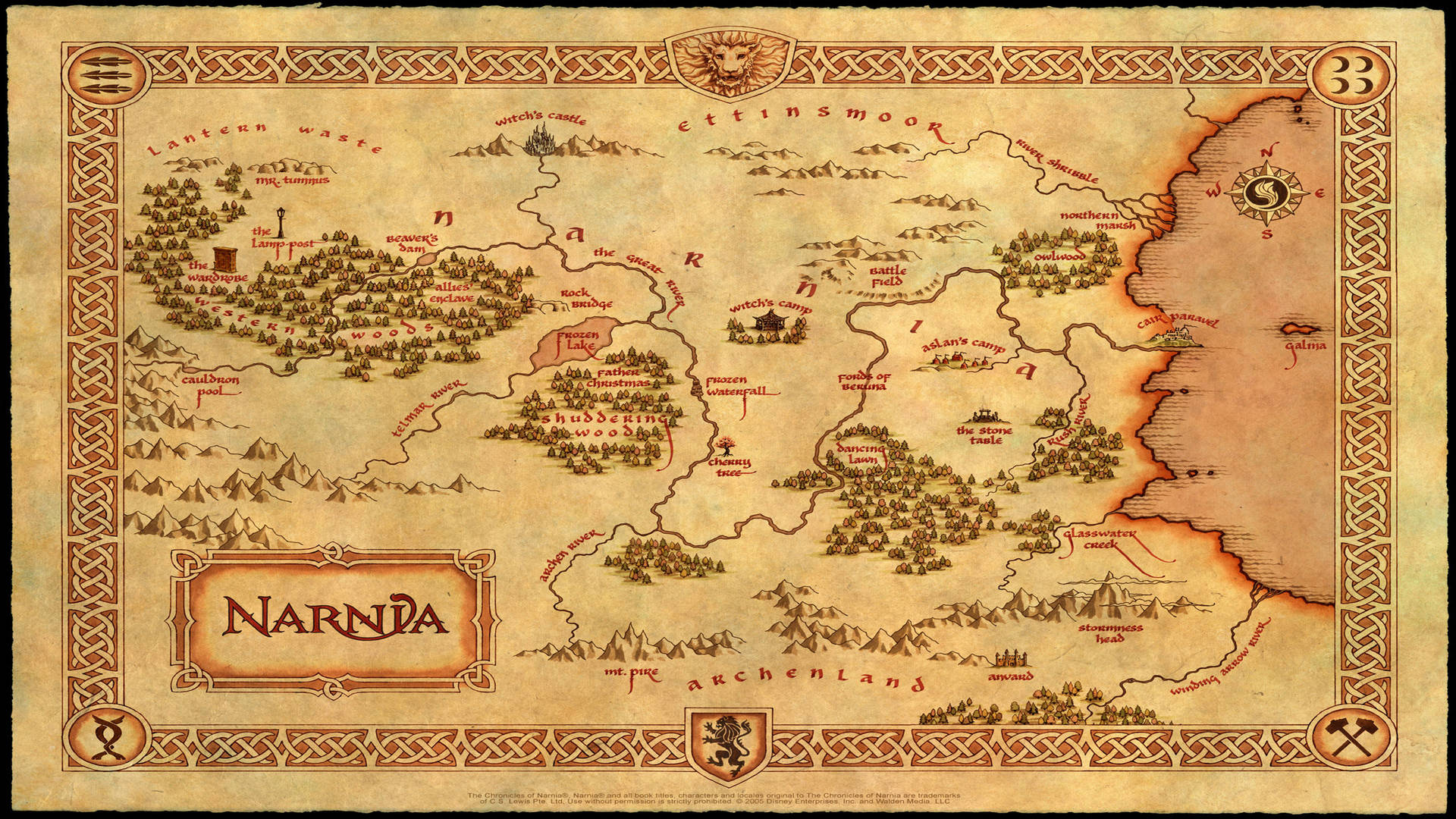 The Chronicles Of Narnia Map Background