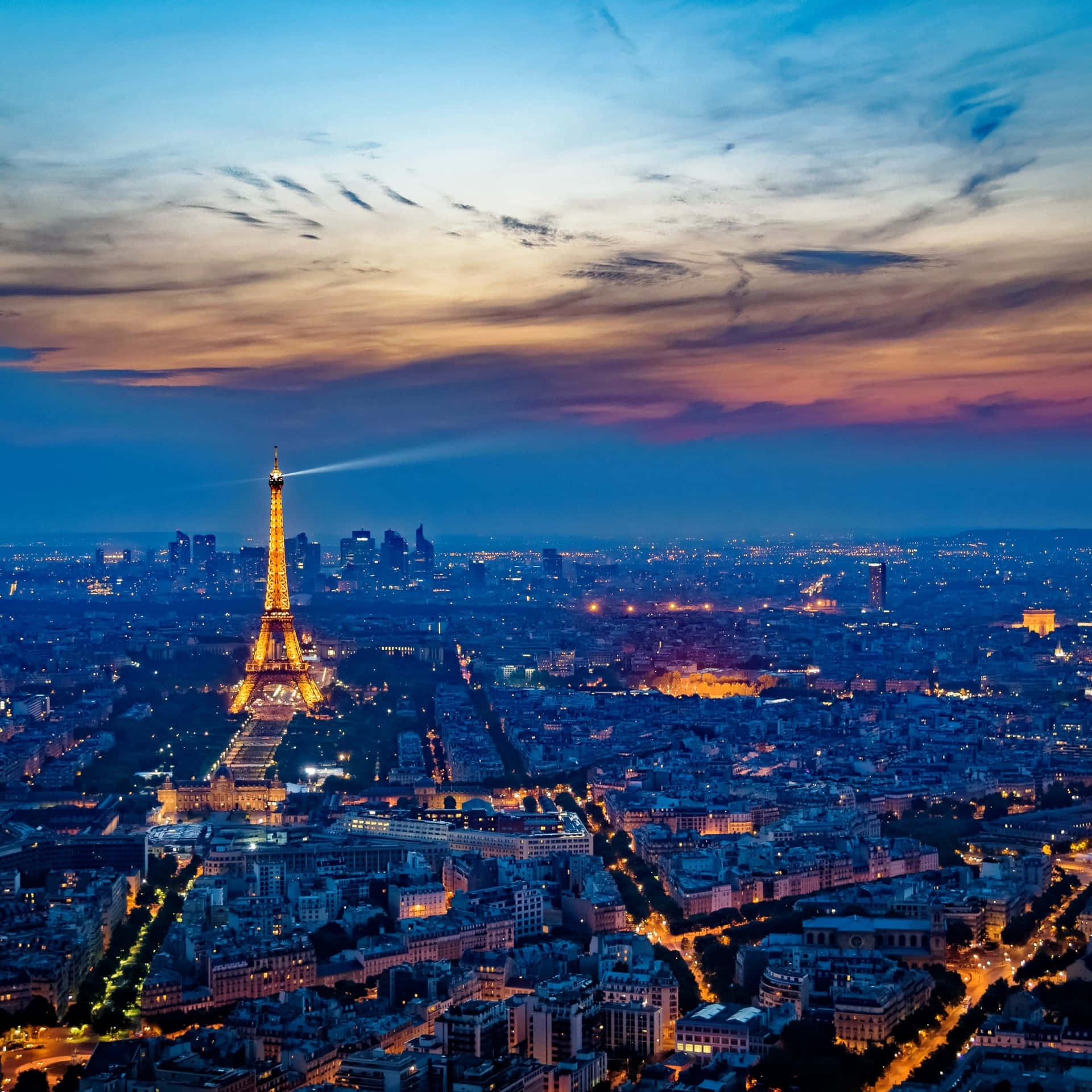 The City Of Love Shines Bright At Night Background