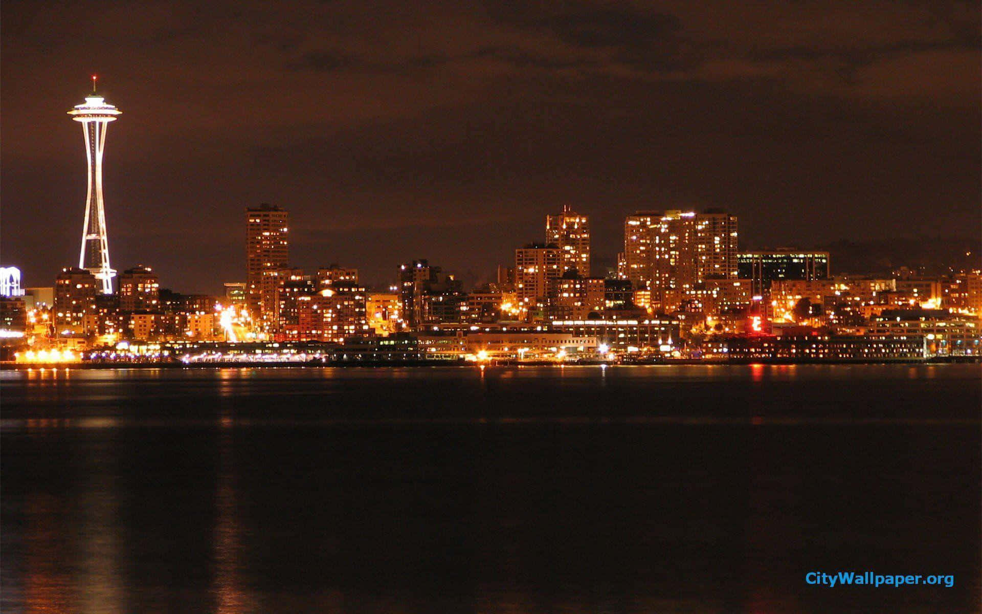 'the City Of Seattle Lights Up The Night Sky!' Background