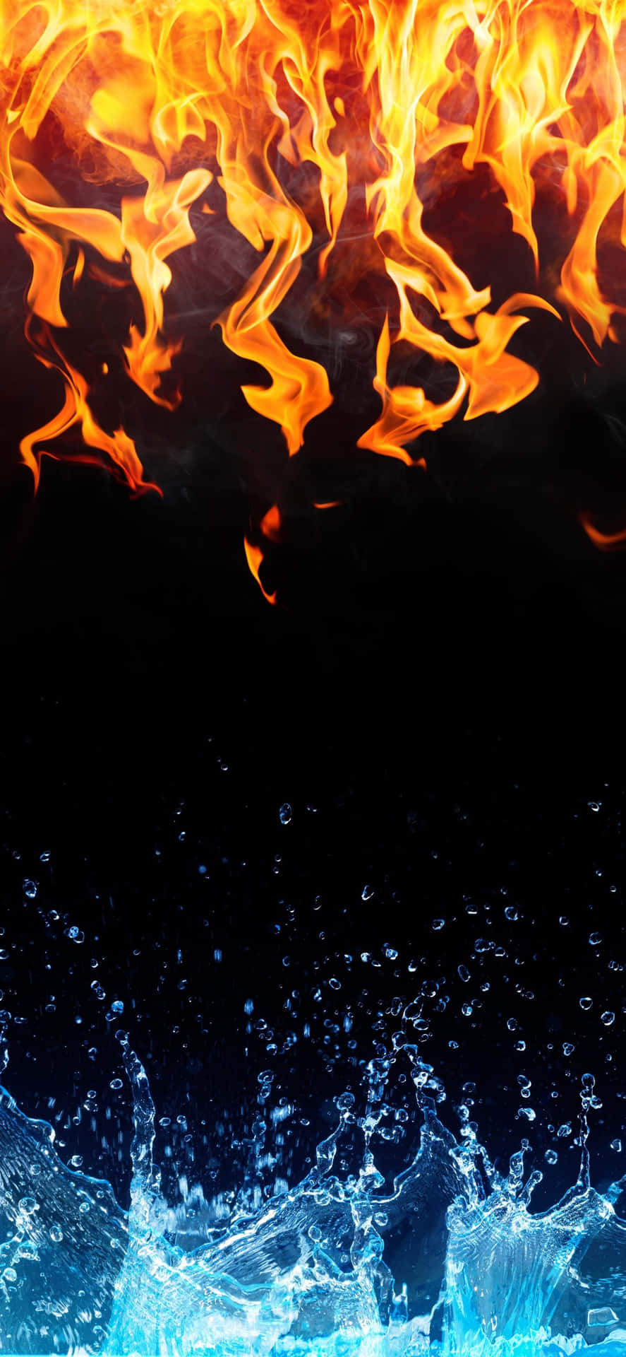 The Clash Of The Elemental Forces - Fire And Water Background