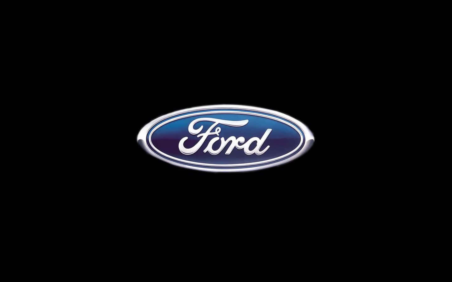 The Classic Ford Logo On A Blue Background Background