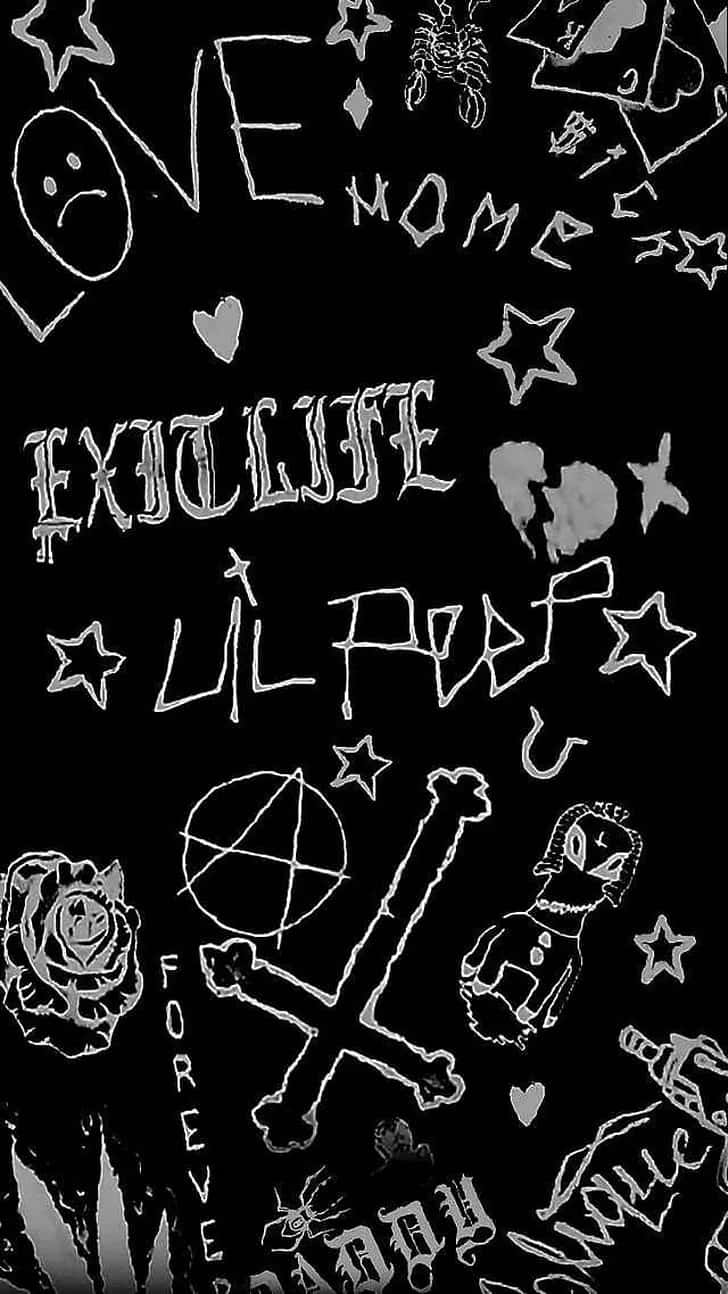 The Colored Logo Of Rapper Lil Peep Background