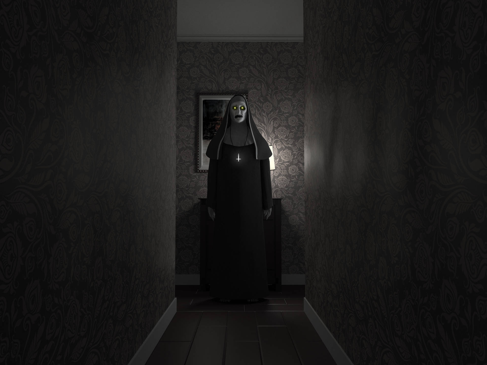 The Conjuring Valak In Corridor Background