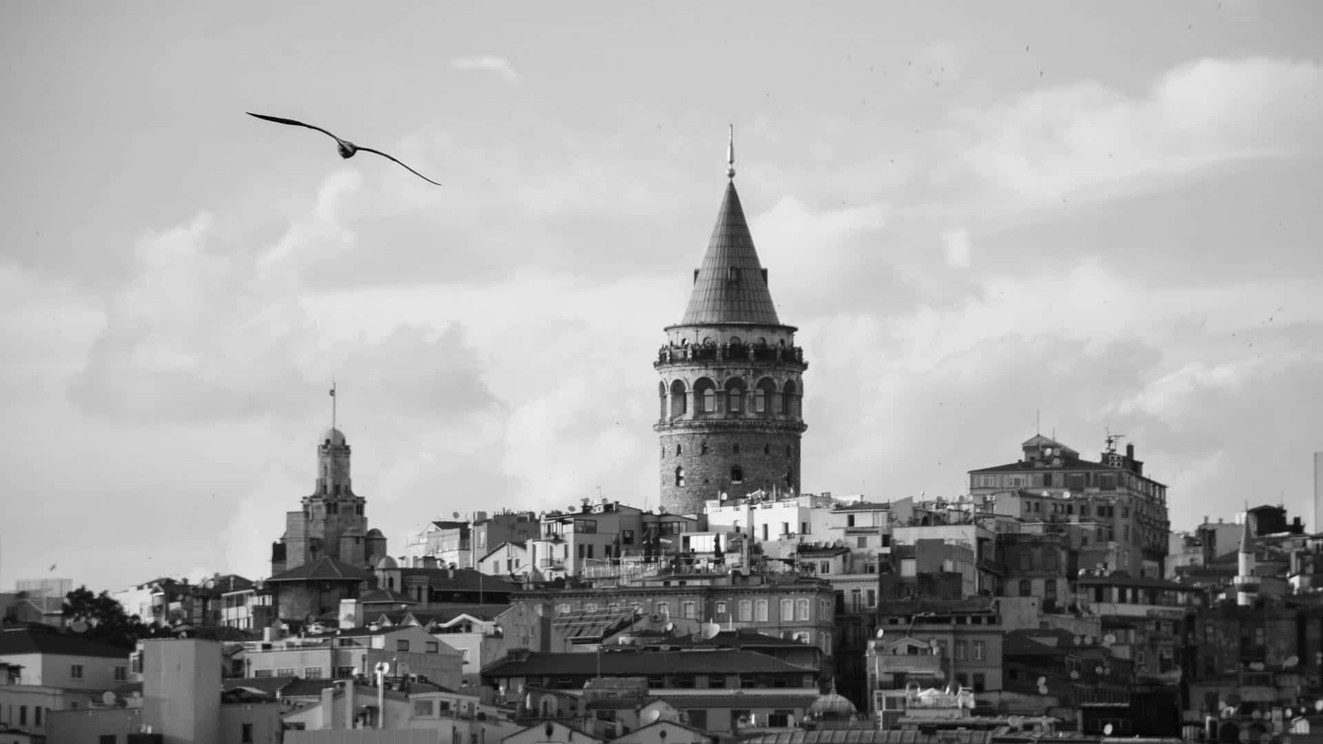 The Contrast Of A Black And White City Background