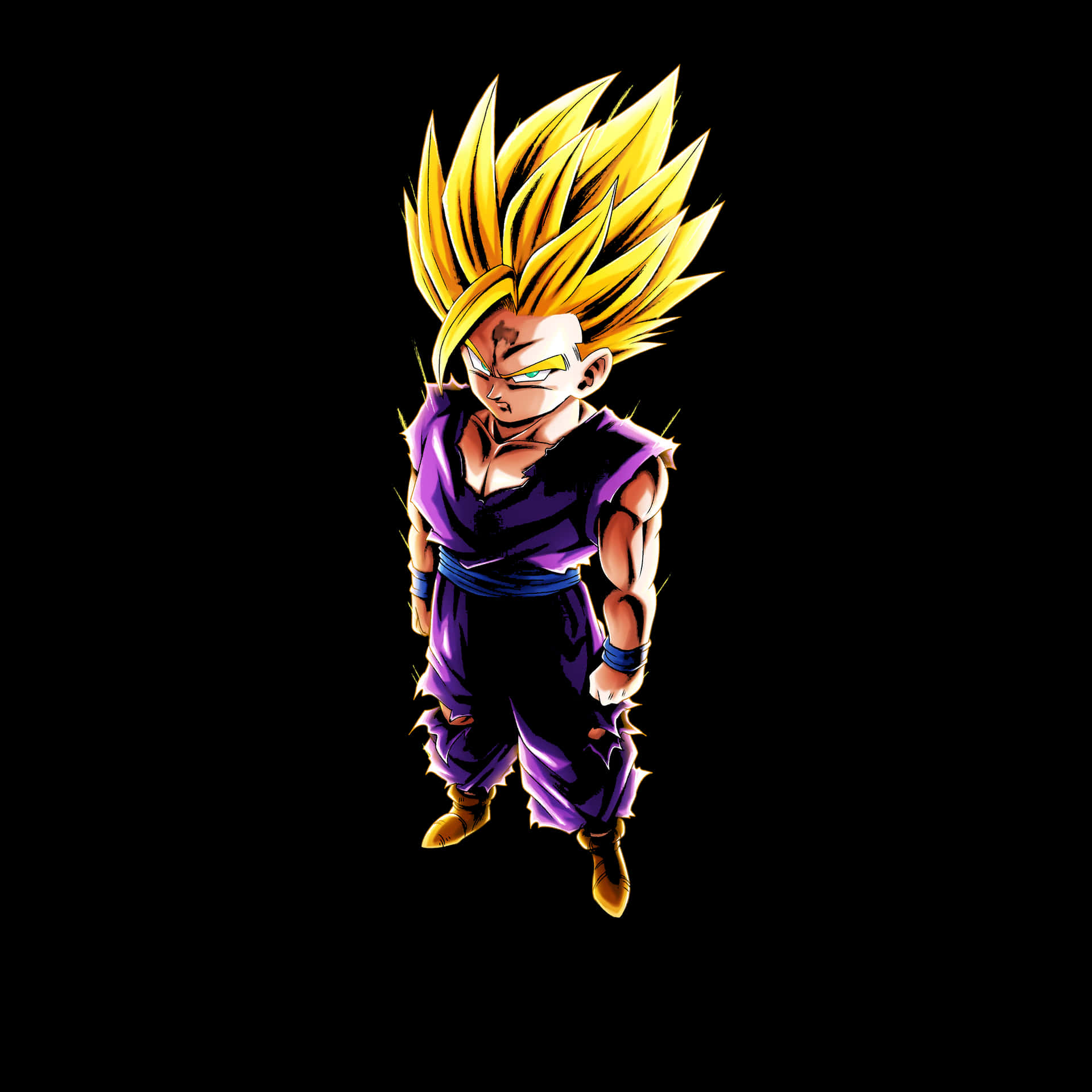 The Courageous Teen Gohan Radiates Strength Background
