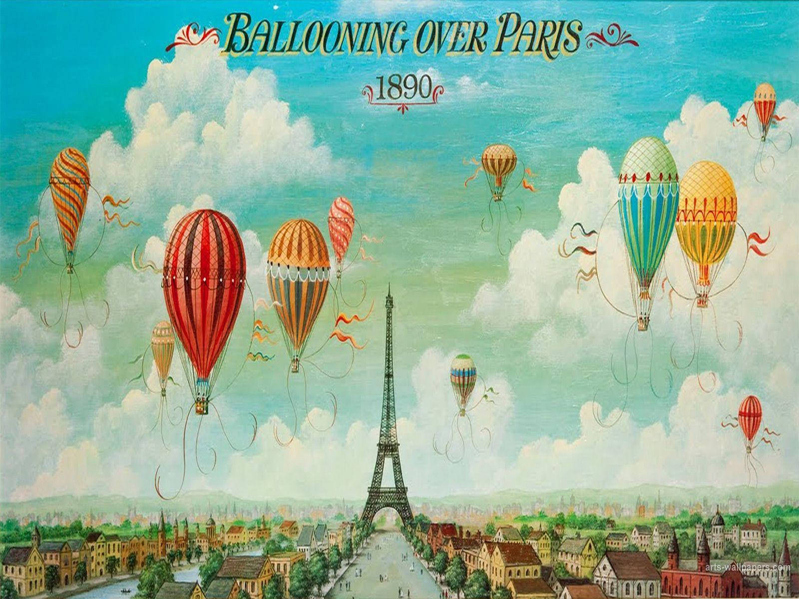 The Cover Of The Album Ballooning Over Paris Background