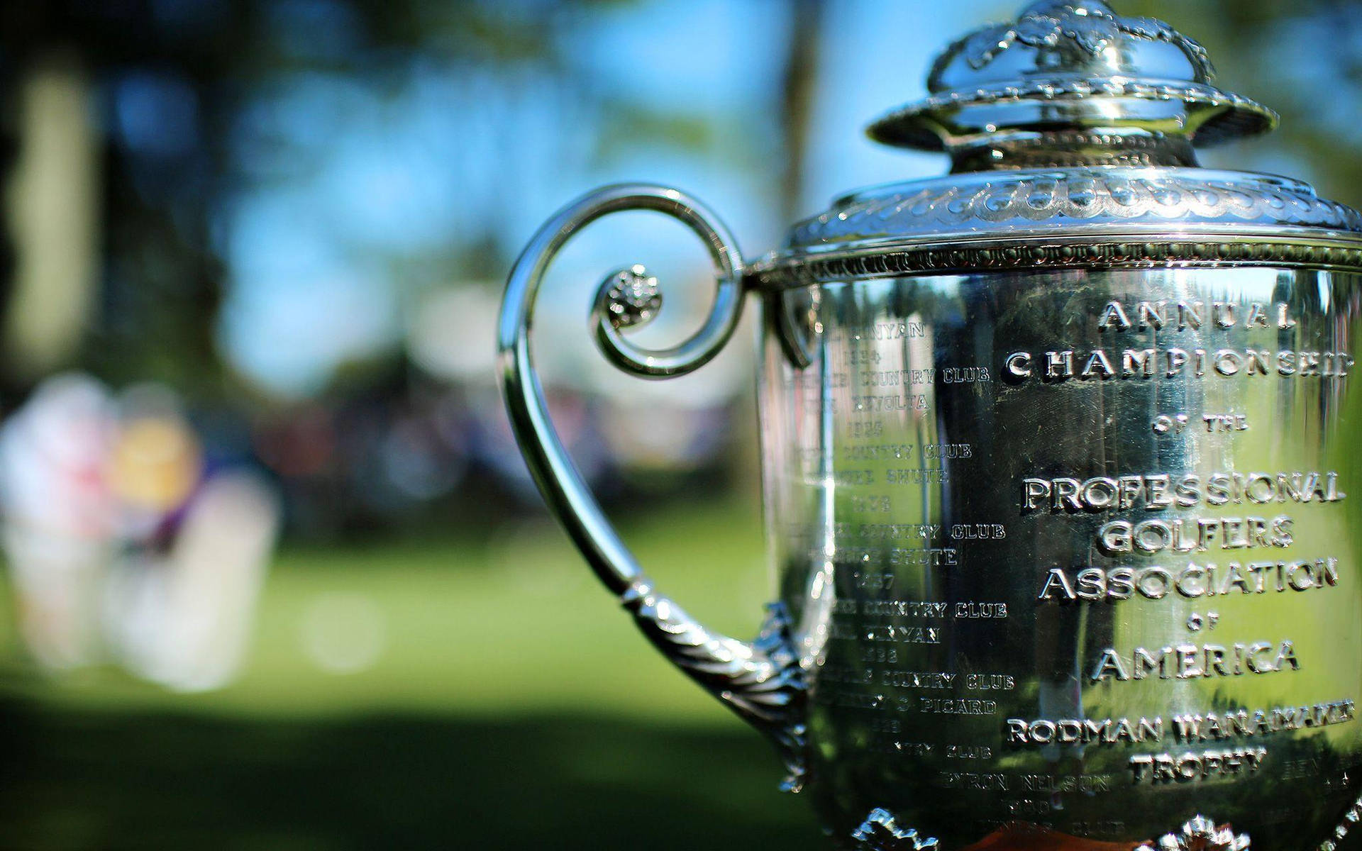 The Coveted Pga Championship Trophy Background