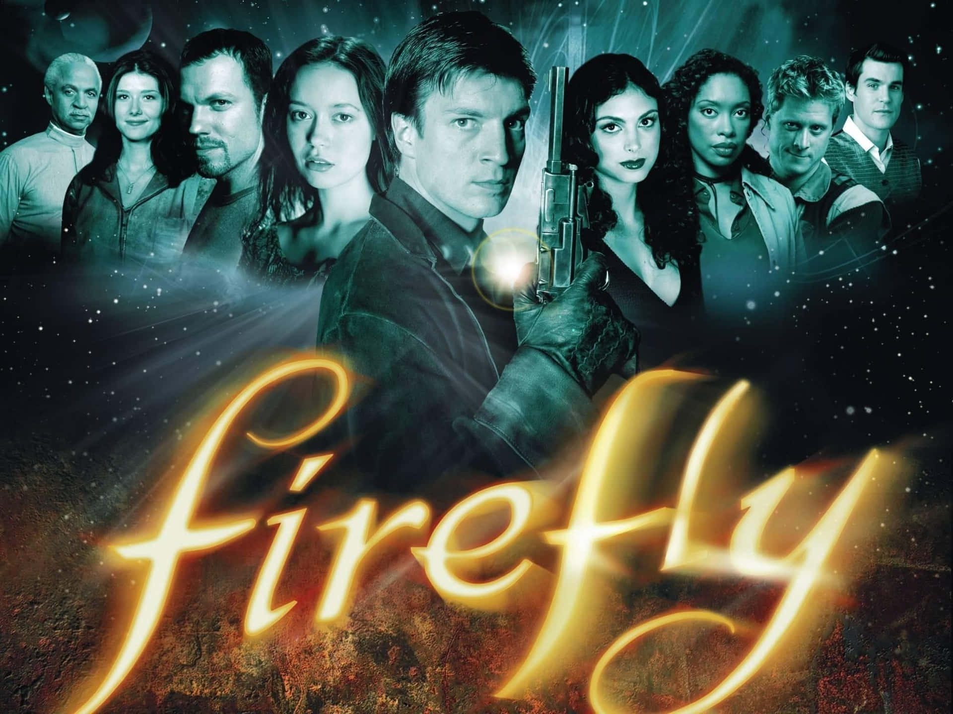 The Crew Of The Spacecraft Serenity Seen In The Science Fiction Television Show Firefly Background