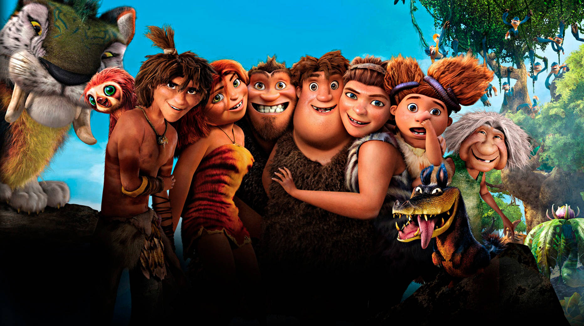 The Croods Family Group Hug Background