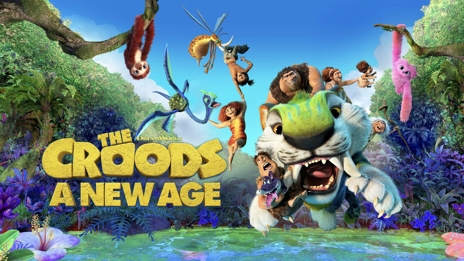 The Croods New Age Characters And Pets Background