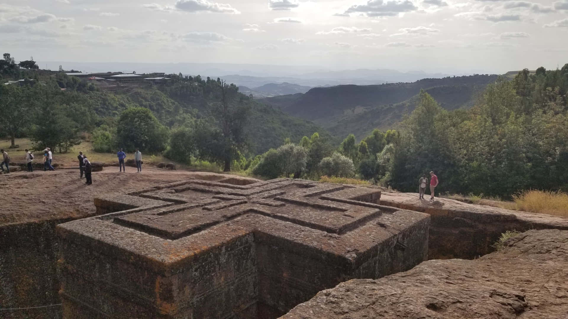 The Cross-shaped Church's Corners In Lalibela Background