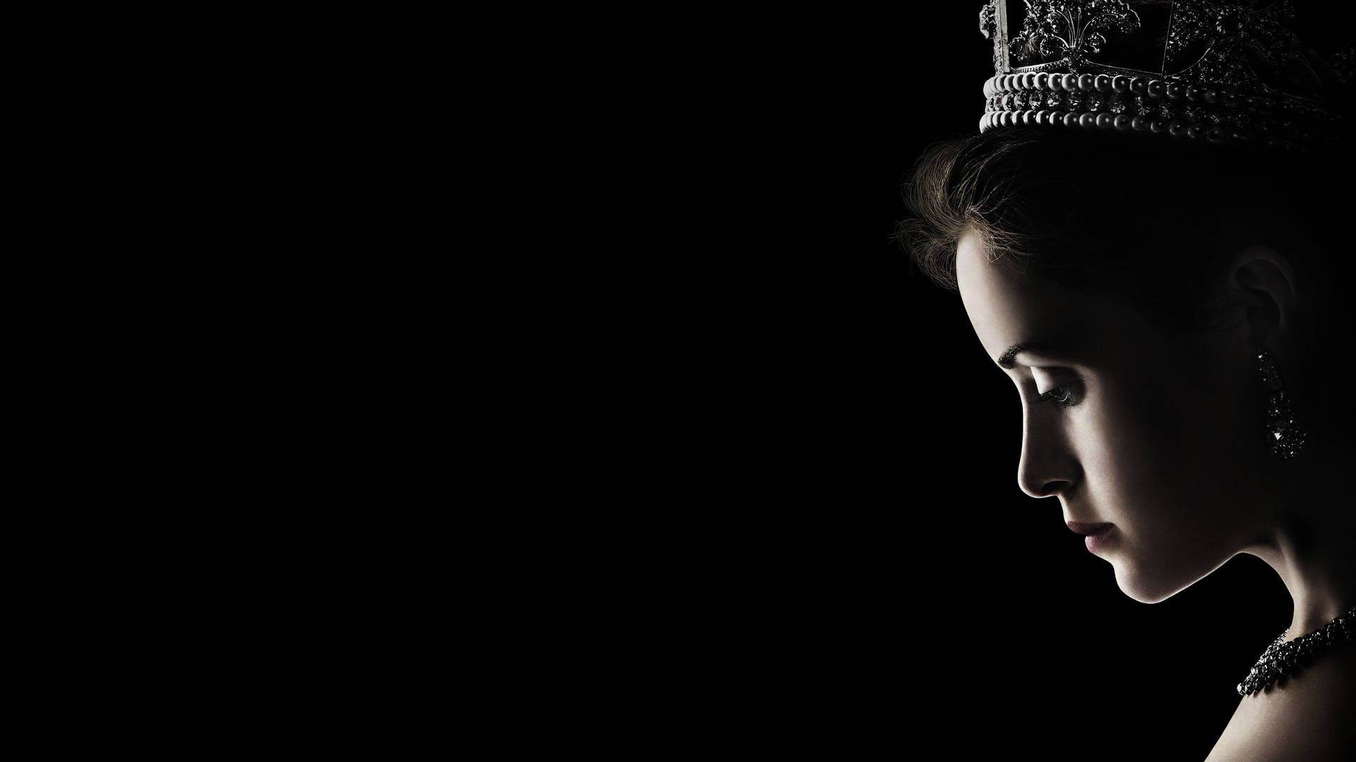 The Crown Queen Elizabeth Black Backdrop Background