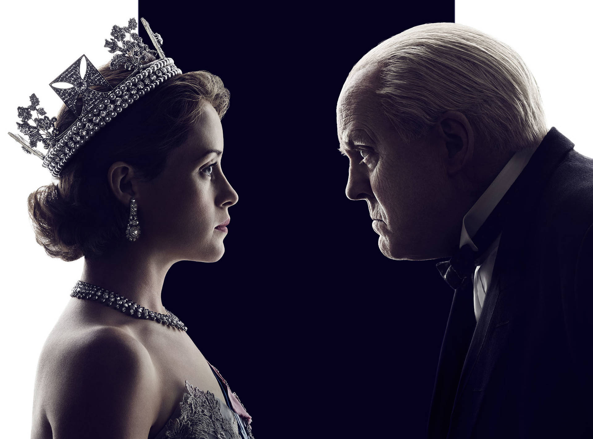 The Crown Queen Elizabeth Winston Churchill Background