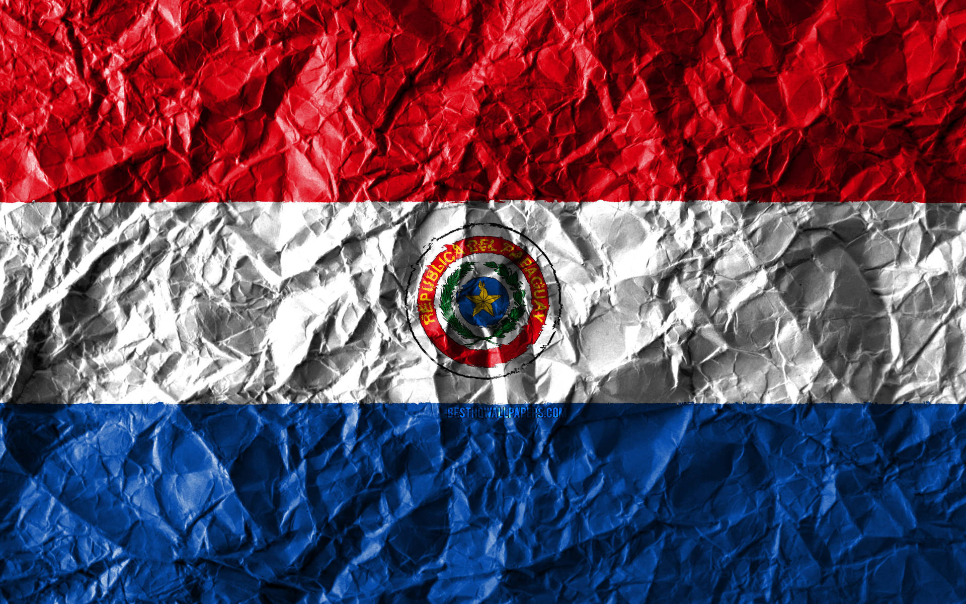 The Crumpled Flag Of Paraguay Background