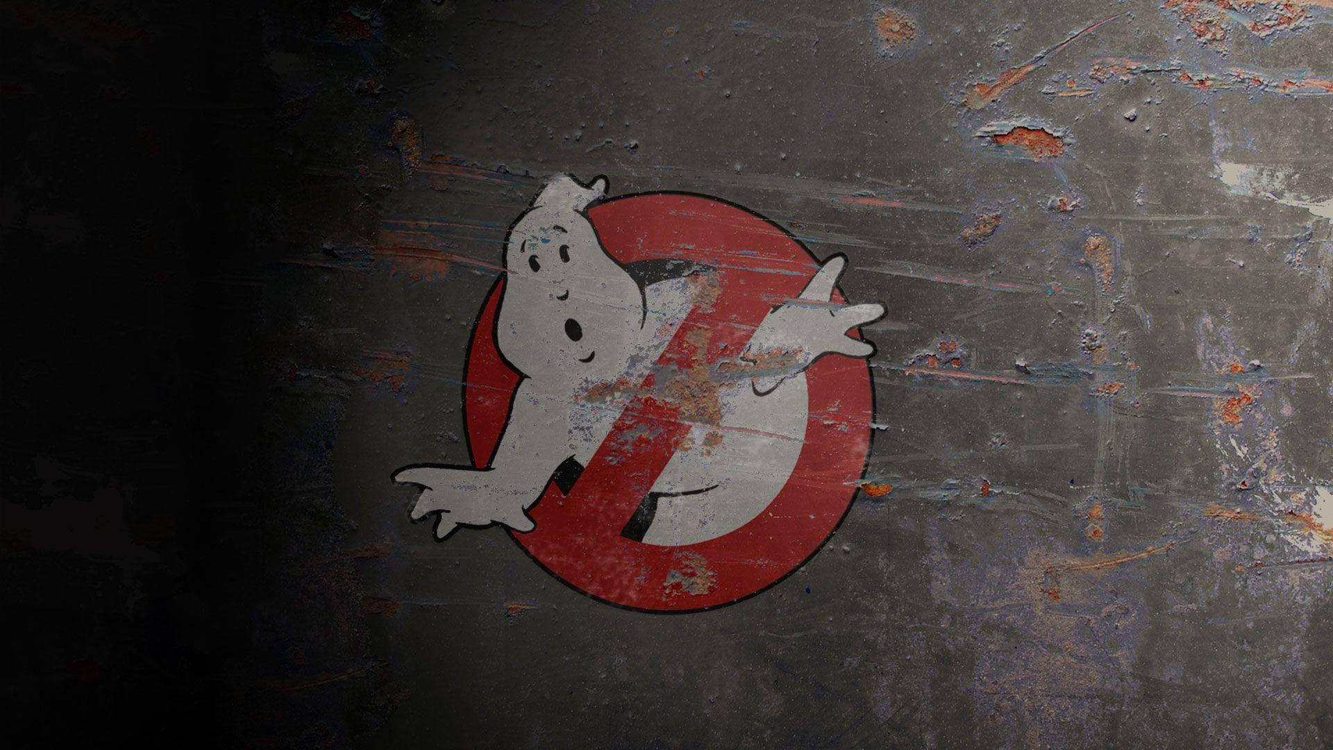 The Damaged Logo Of The Iconic Film Ghostbusters Background