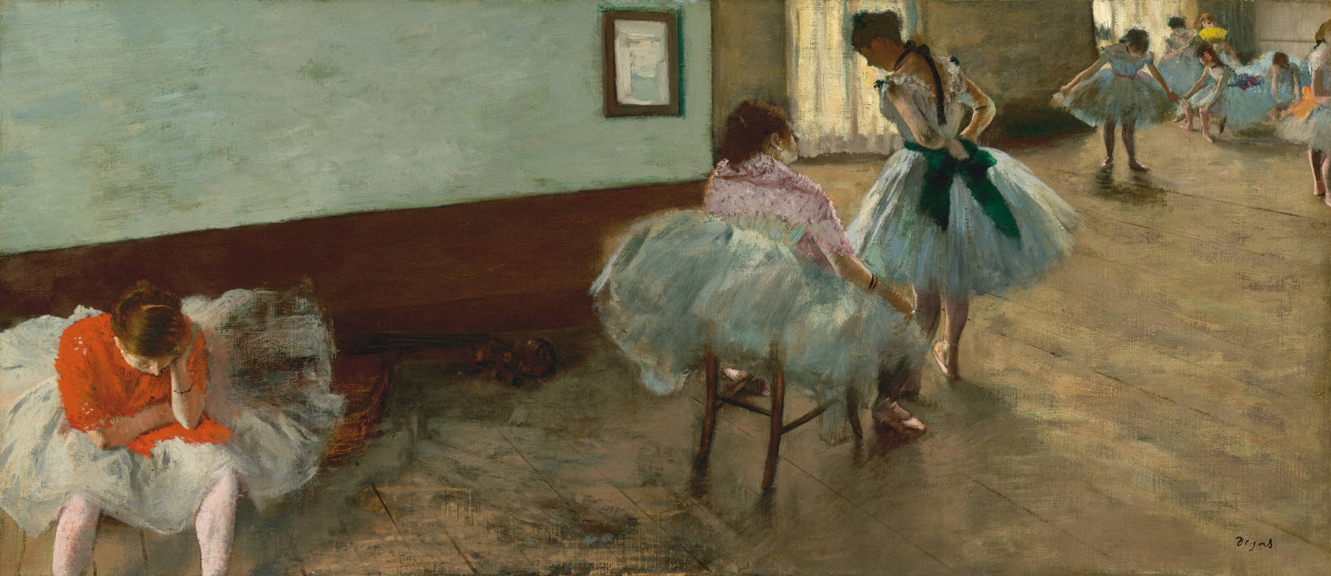 The Dance Lesson Impressionist Painting Background