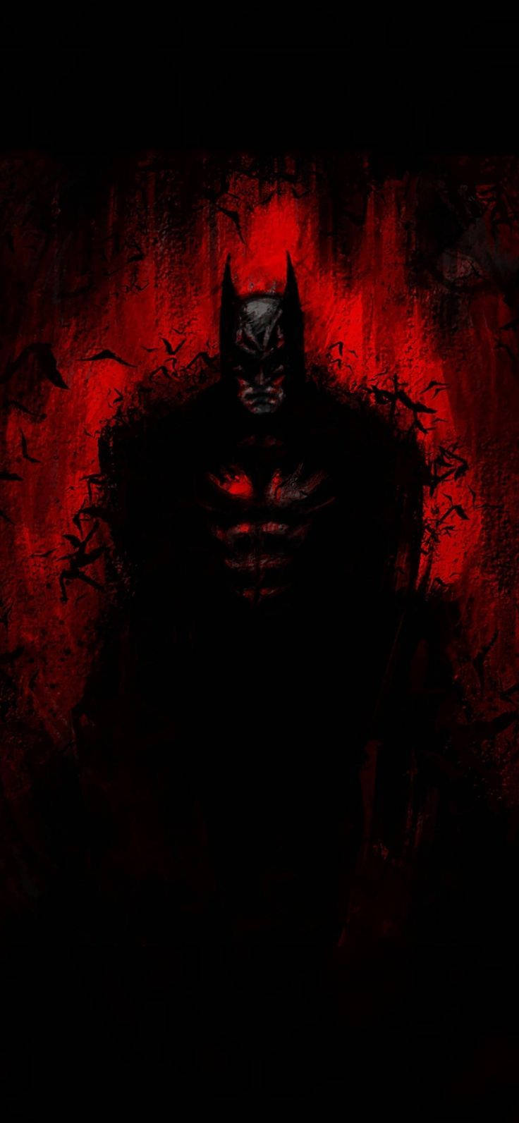 The Dark Knight Illuminates The Night With An Eerie Red Glow On A Sleek Iphone. Background