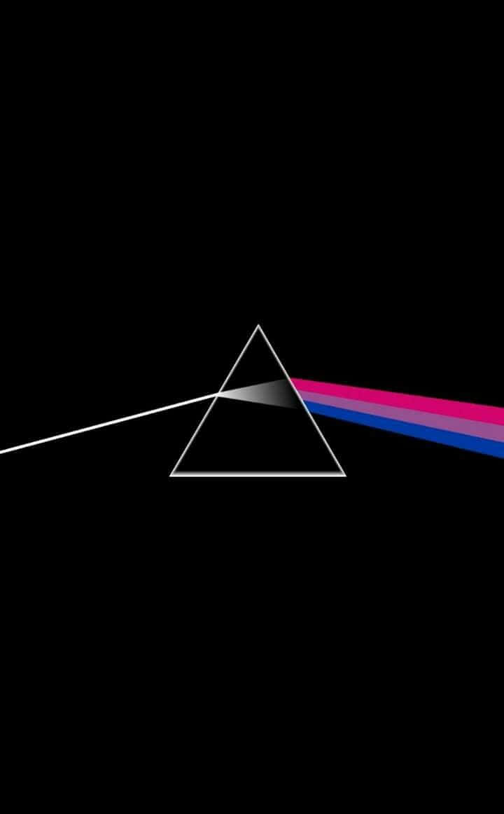 The Dark Side Of The Moon With A Pink And Purple Gradient Background