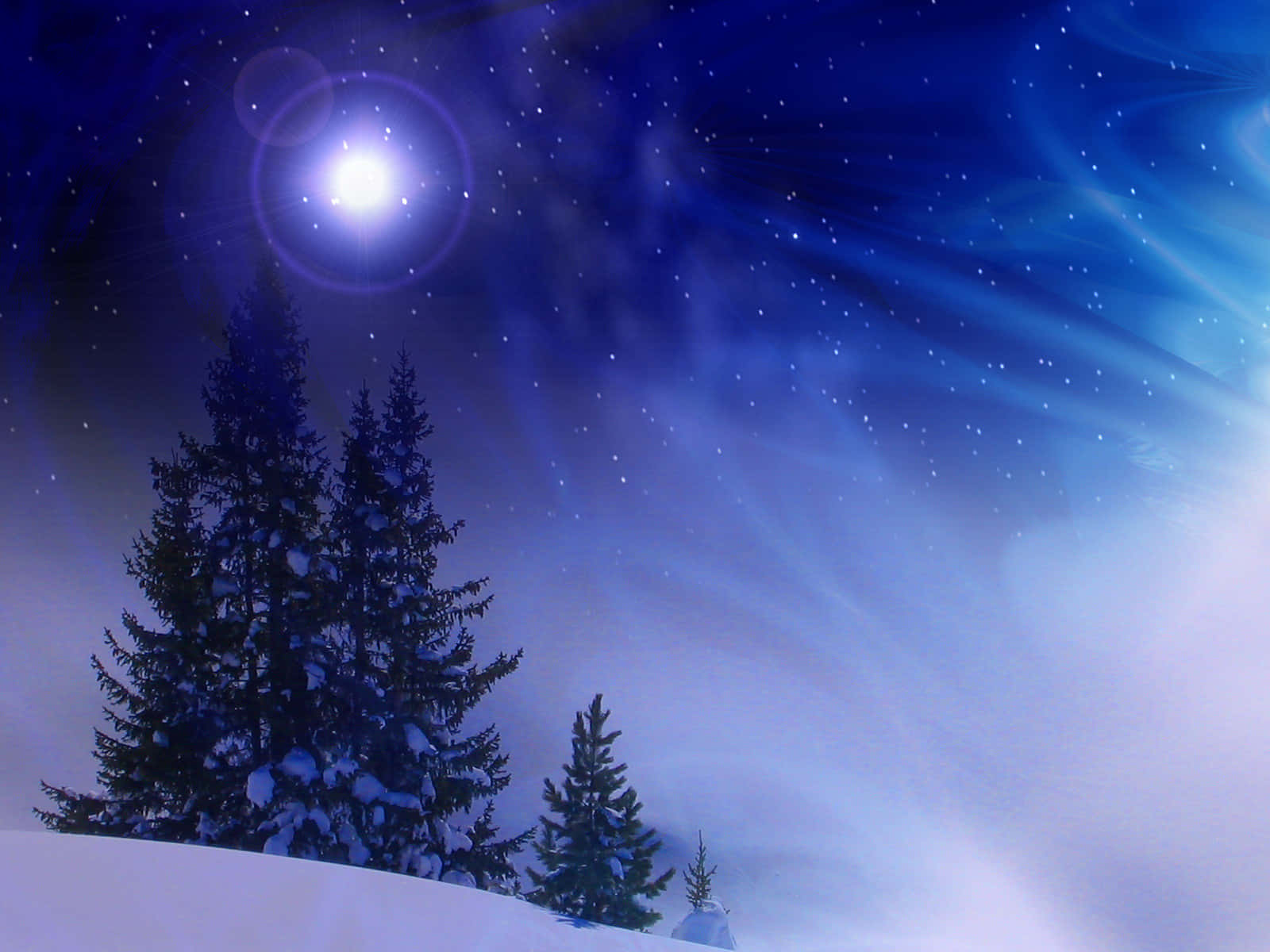 The Dark Winter Night Captured In Detailed Desktop Wallpaper