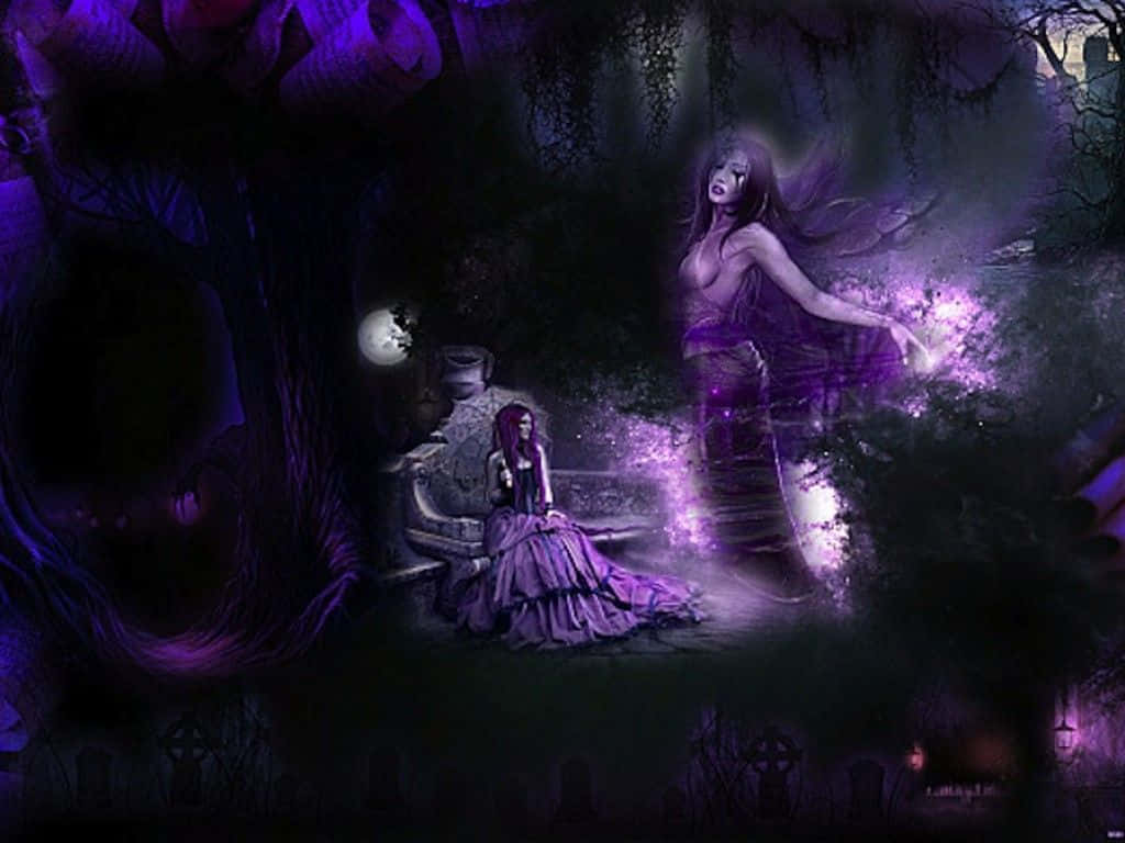 The Darkness Of Purple Gothic Background