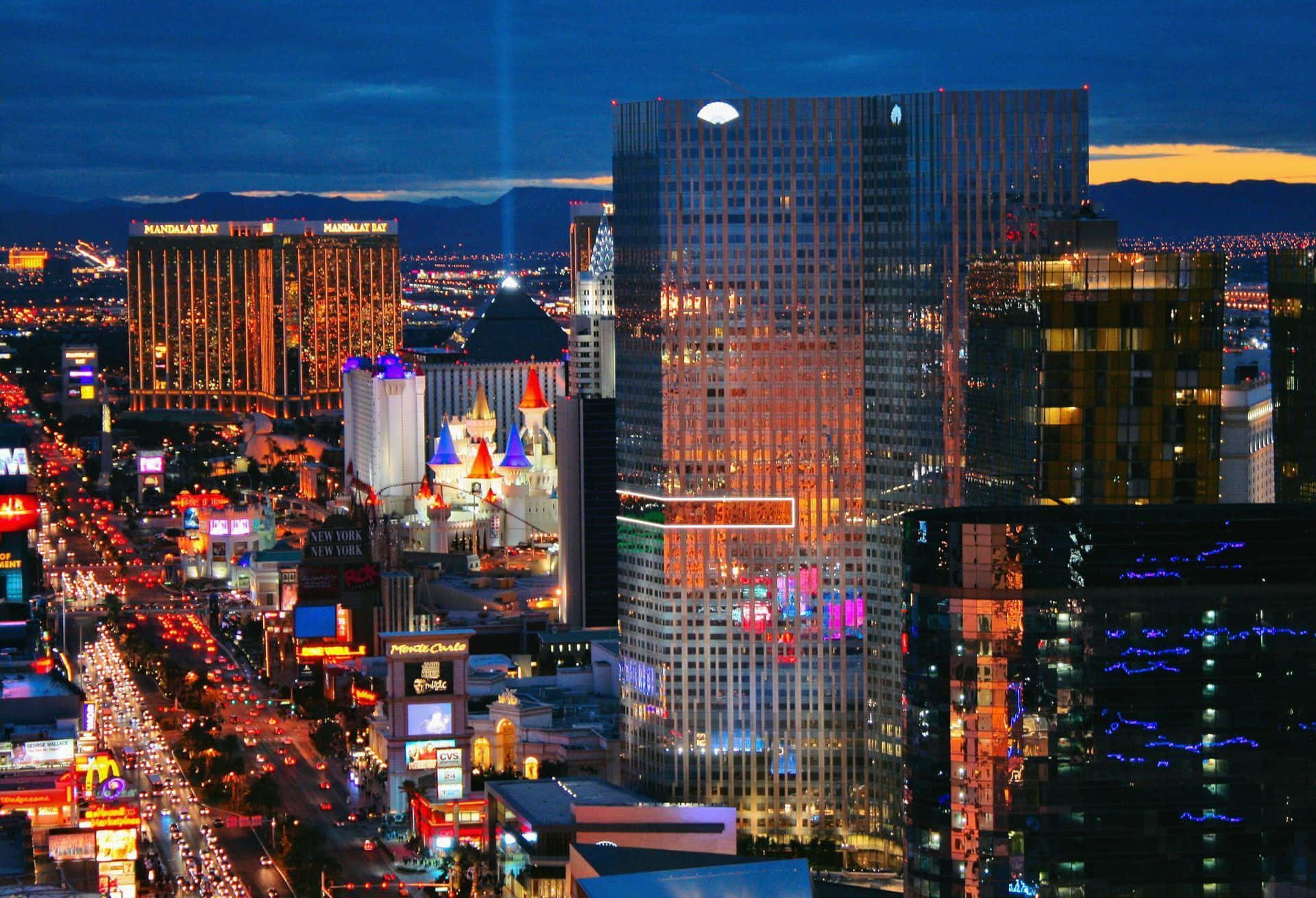The Dazzling Las Vegas Skyline At Night
