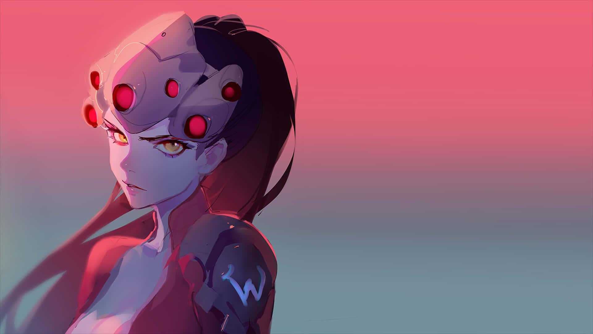 The Deadly Widowmaker Has Overwatch In Her Sights. Background