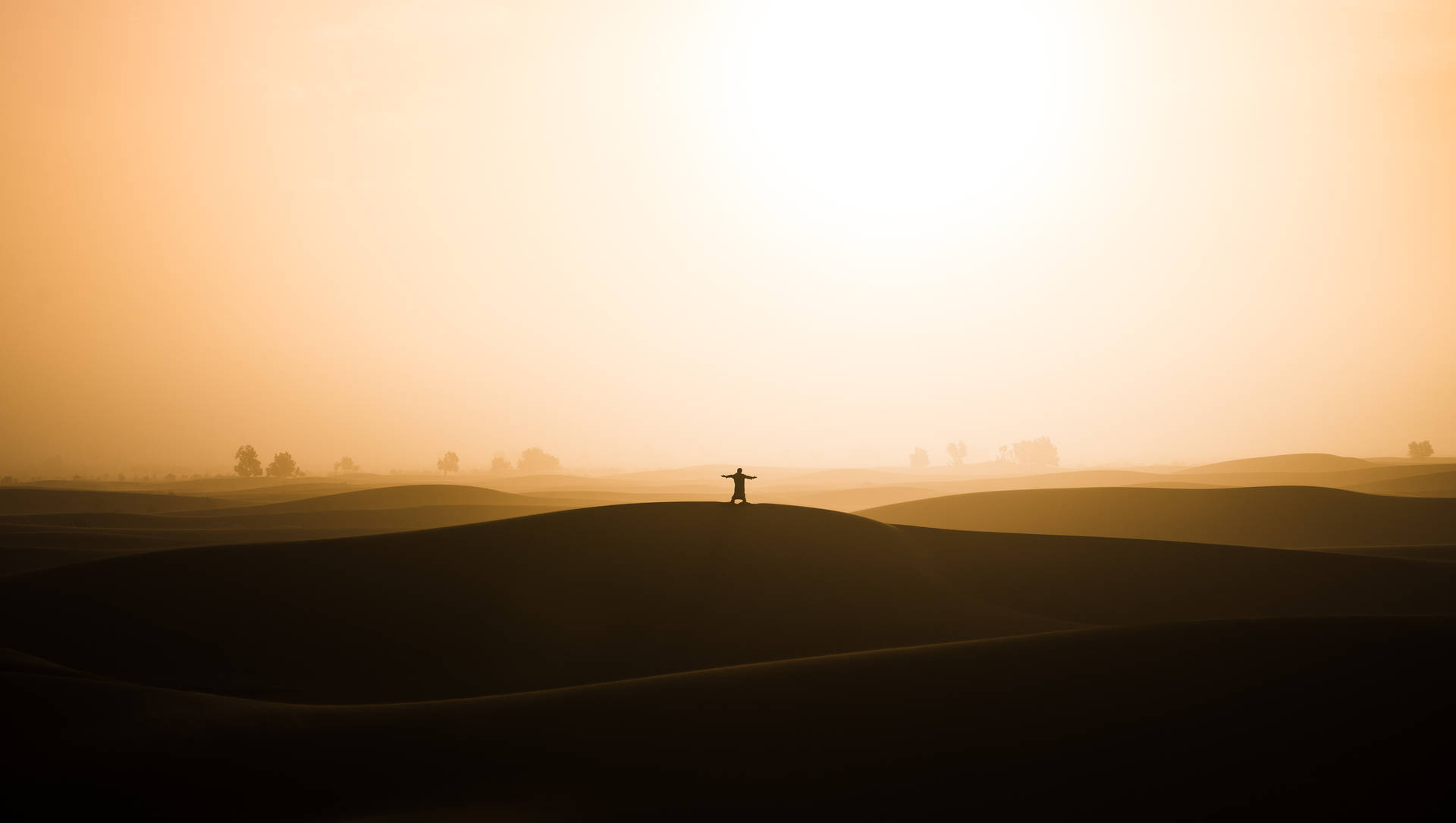 The Desert Sun Man Background