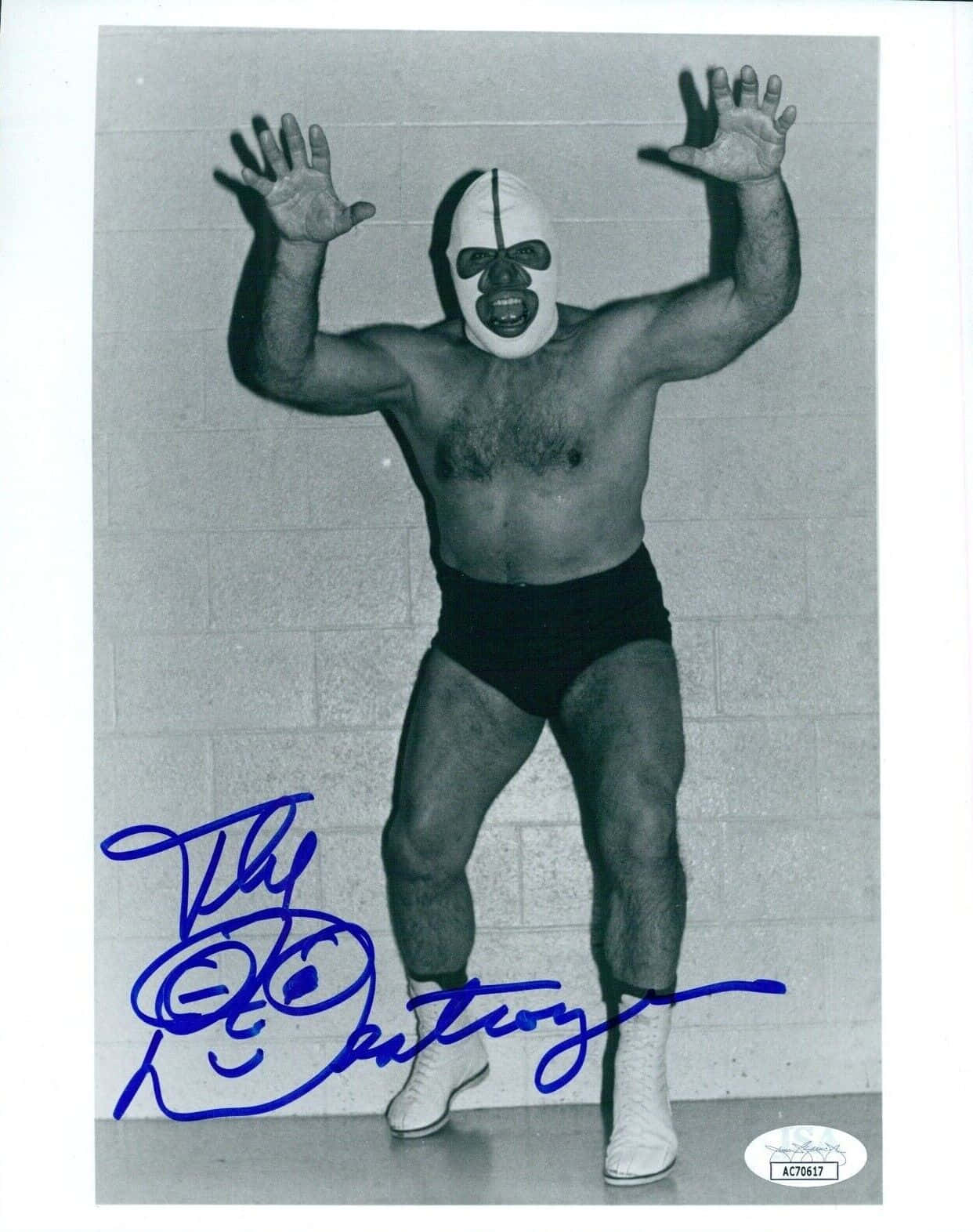 The Destroyer Wrestling Outfit Signed Background