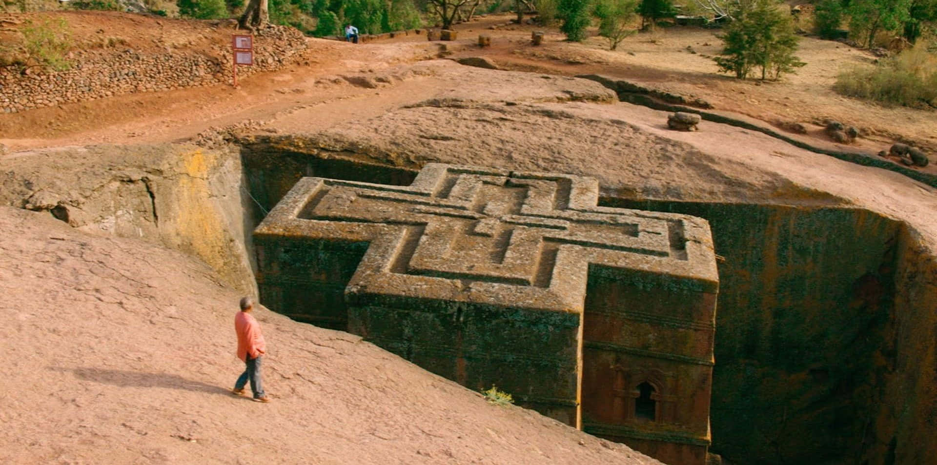 The Diagonal Landscape At St. George Church In Lalibela Background
