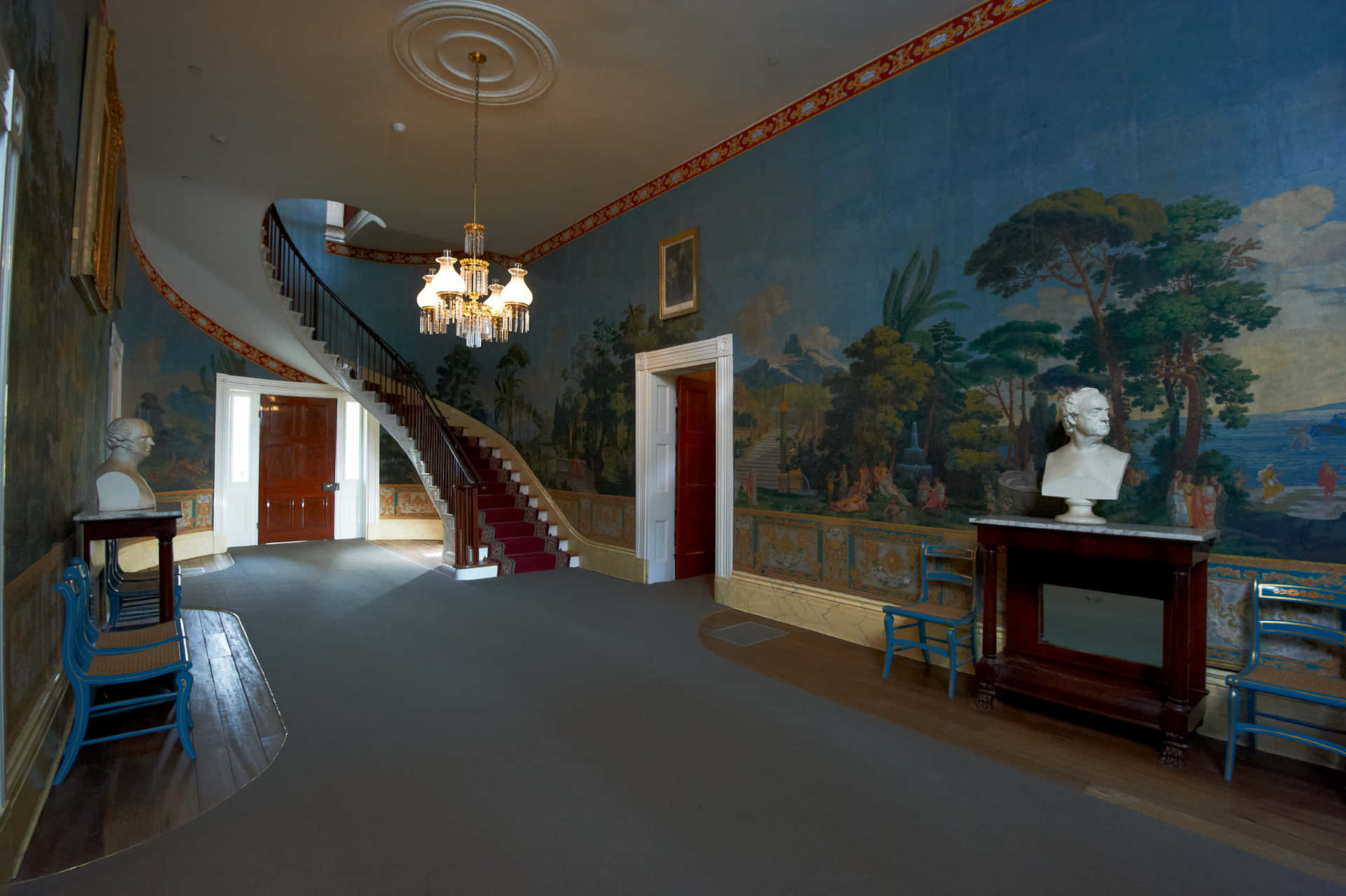 The Dignified Hermitage Mansion Amidst Nature Background