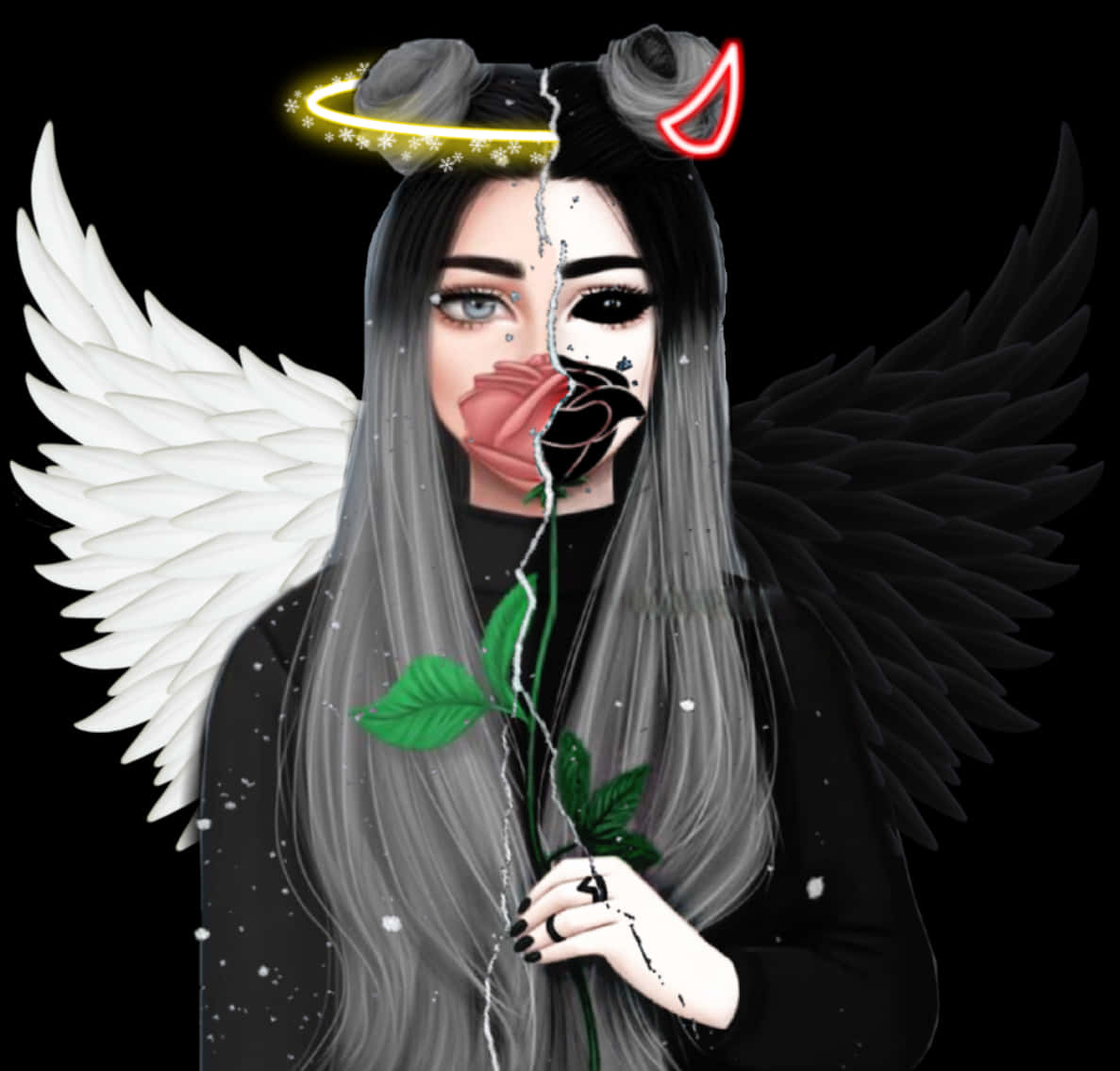 The Divine Duality - A Cute Angel Balancing Dual Personas