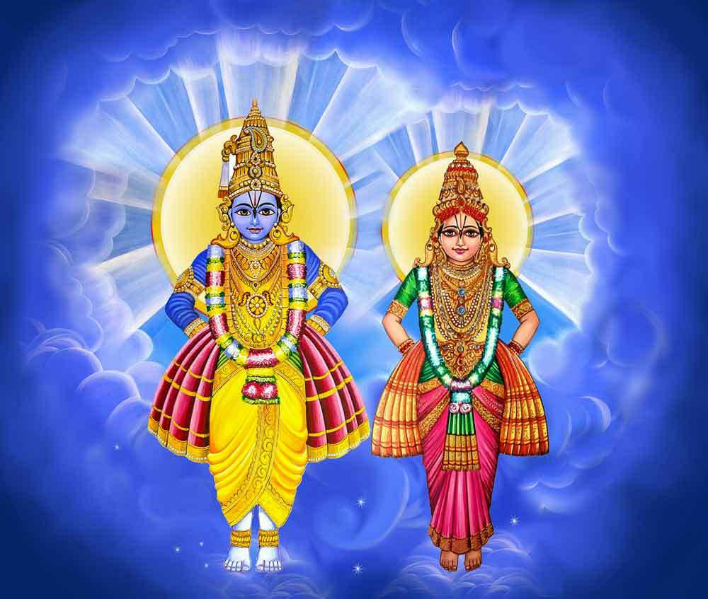 The Divine Love Of Lord Pandurang And Rukmini Background