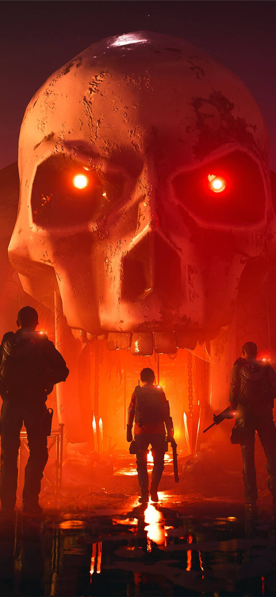 The Division 2 Phone Large Skull Entrance Background