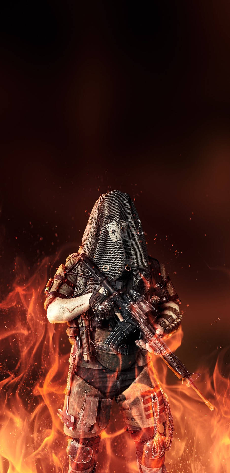 The Division 2 Phone The Hunter In Flames Background