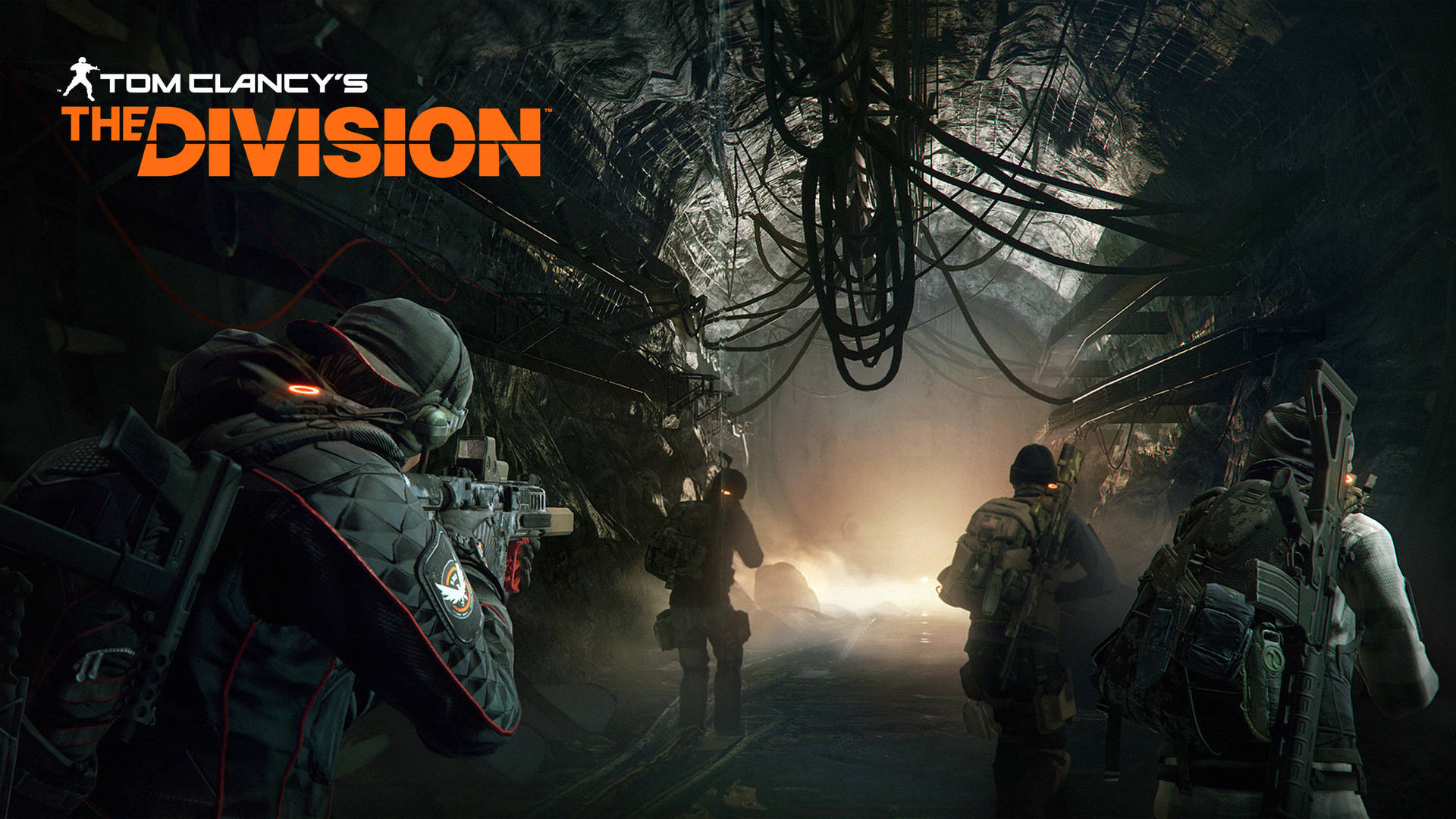 The Division 4k Soldiers In Dark Forest Background