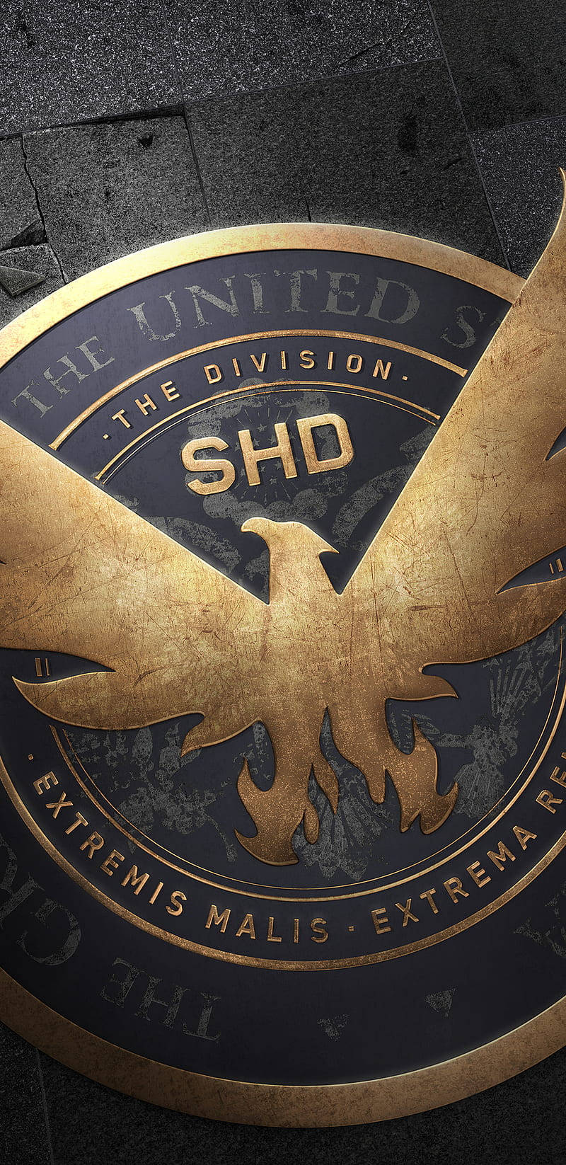 The Division Phone Gold Logo Background