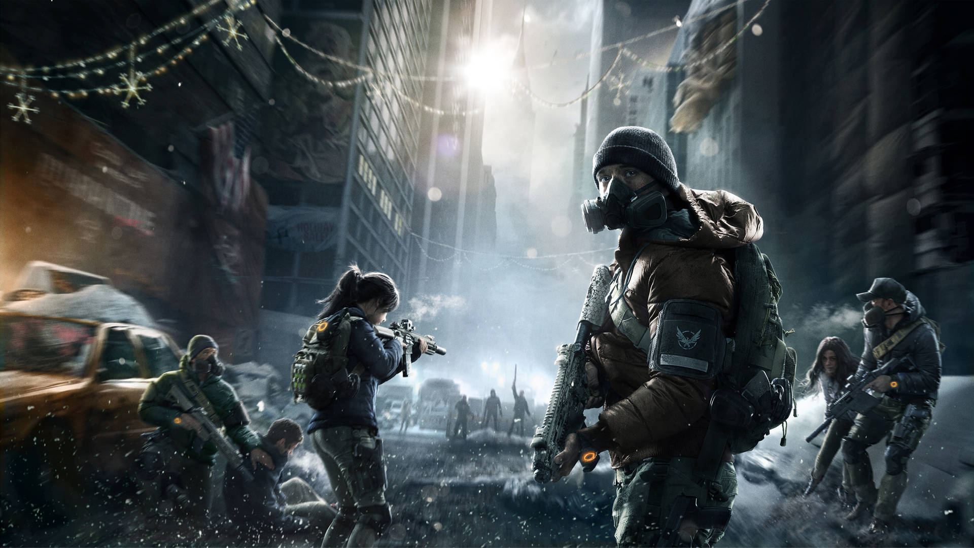 The Division Soldiers On Street Background