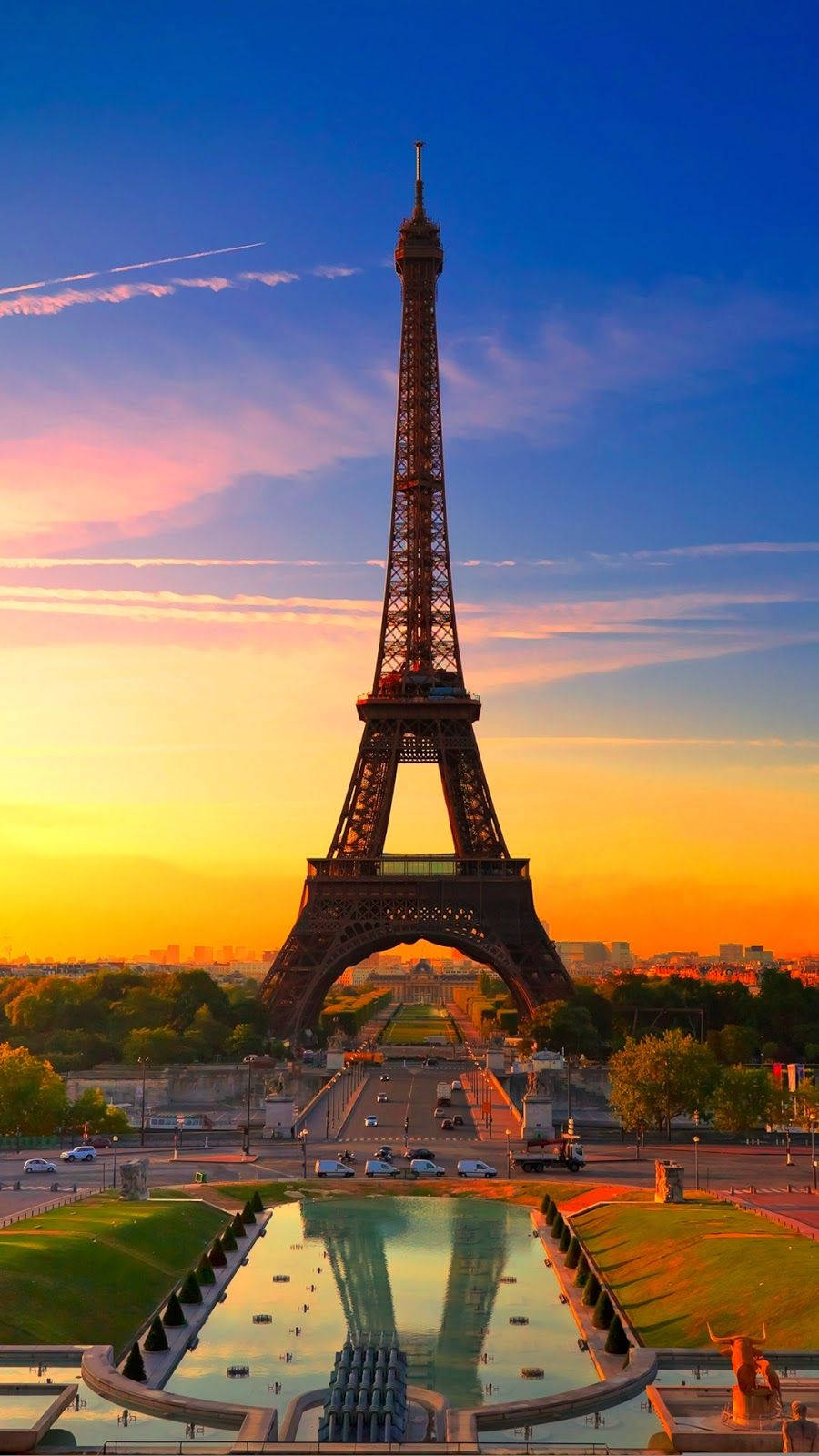 The Eiffel Tower In The City Of Paris, France Background