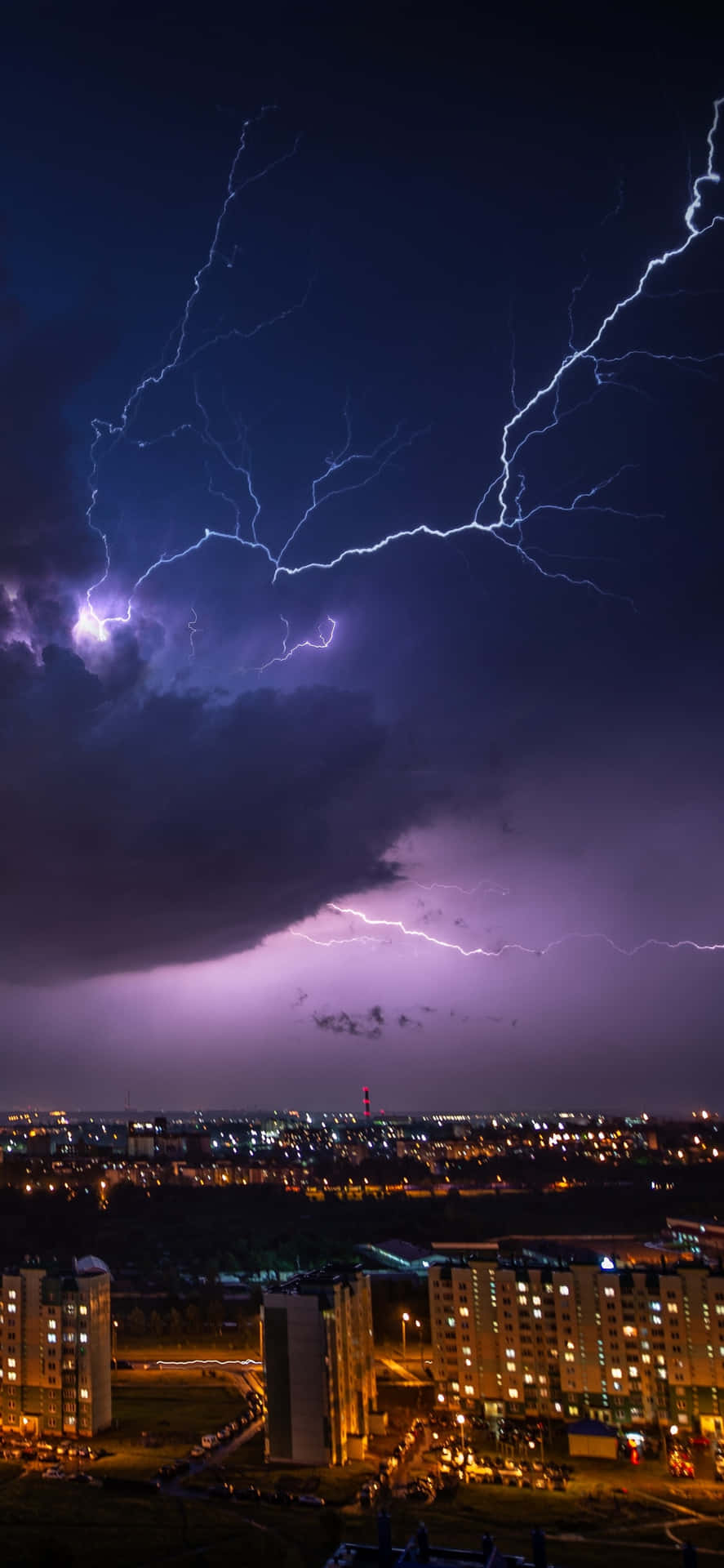 The Electrifying Beauty Of Purple Lightning Background