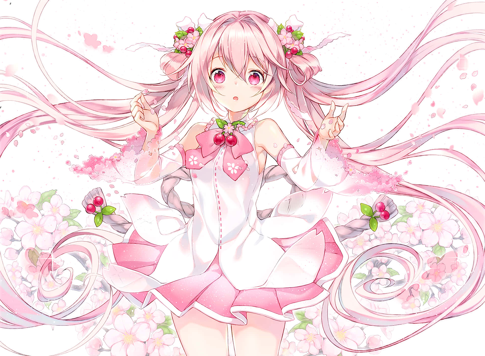 The Elegant Flower Maiden, Sakura Miku Background