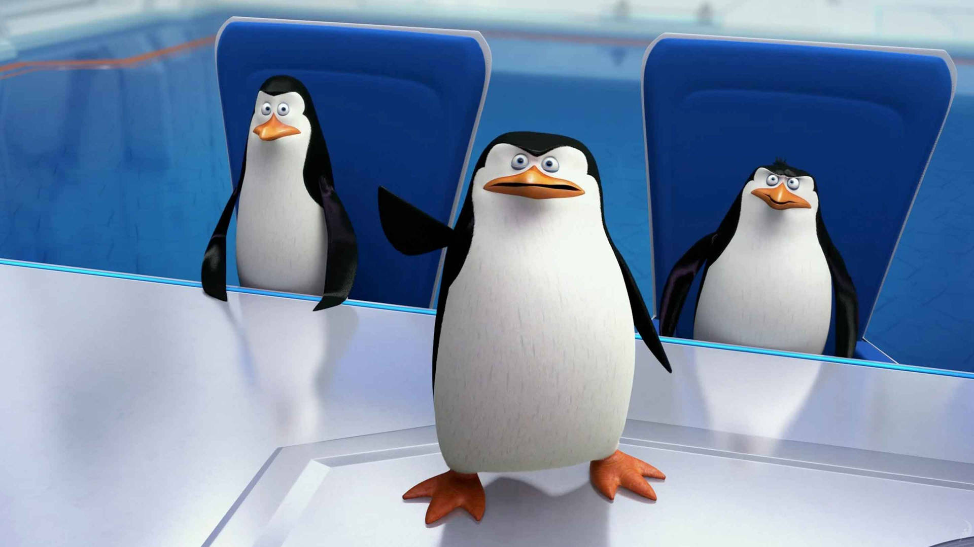 The Elite Squad Of Penguins In Action Background