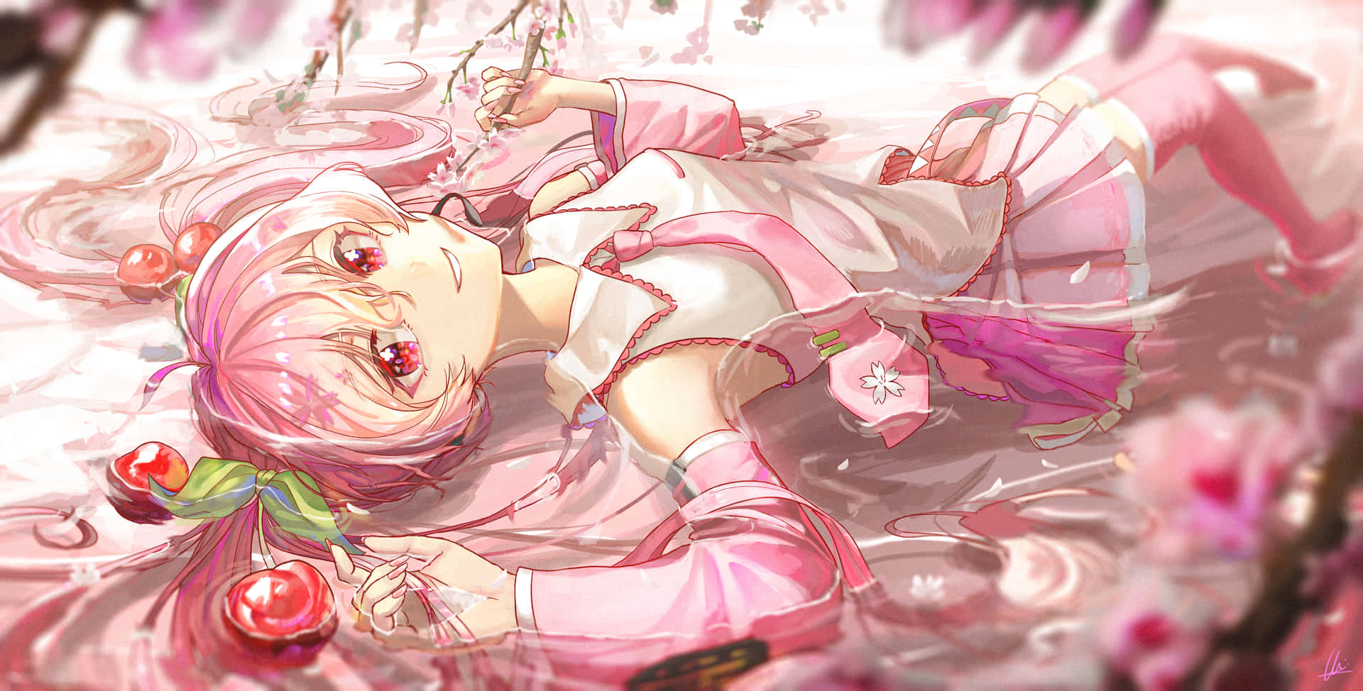 The Enchanting Sakura Miku Background