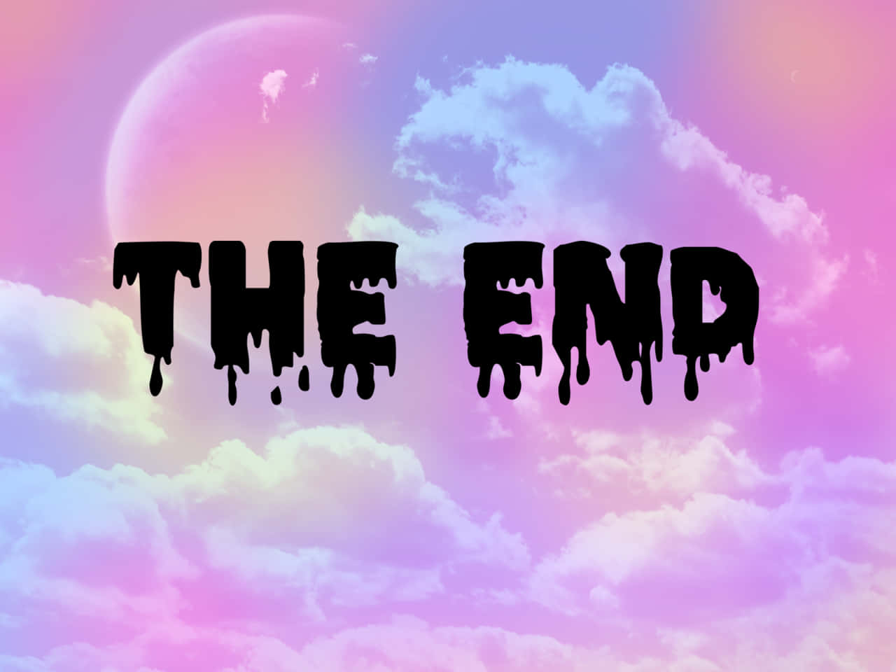 The End - A Pink And Purple Sky With Clouds