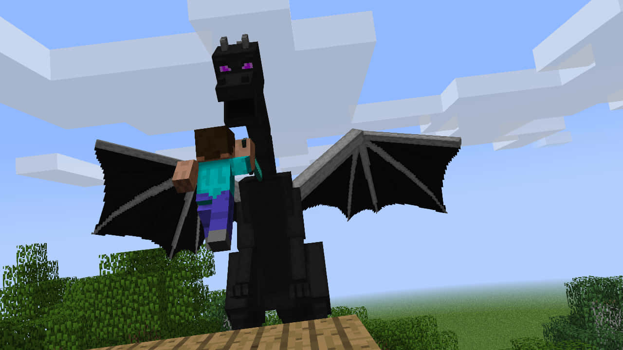 The Ender Dragon In All Its Glory - Minecraft Background