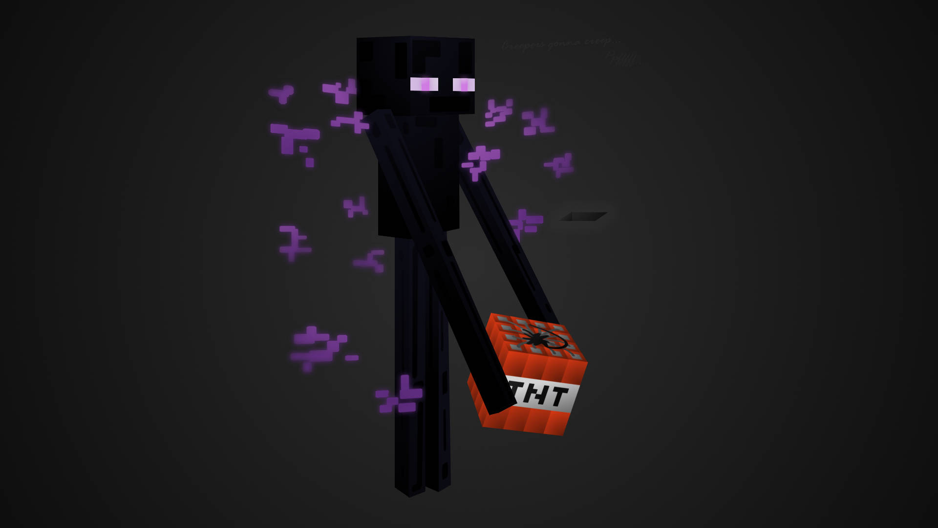 The Enderman, A Mysterious Creature Of Minecraft Background
